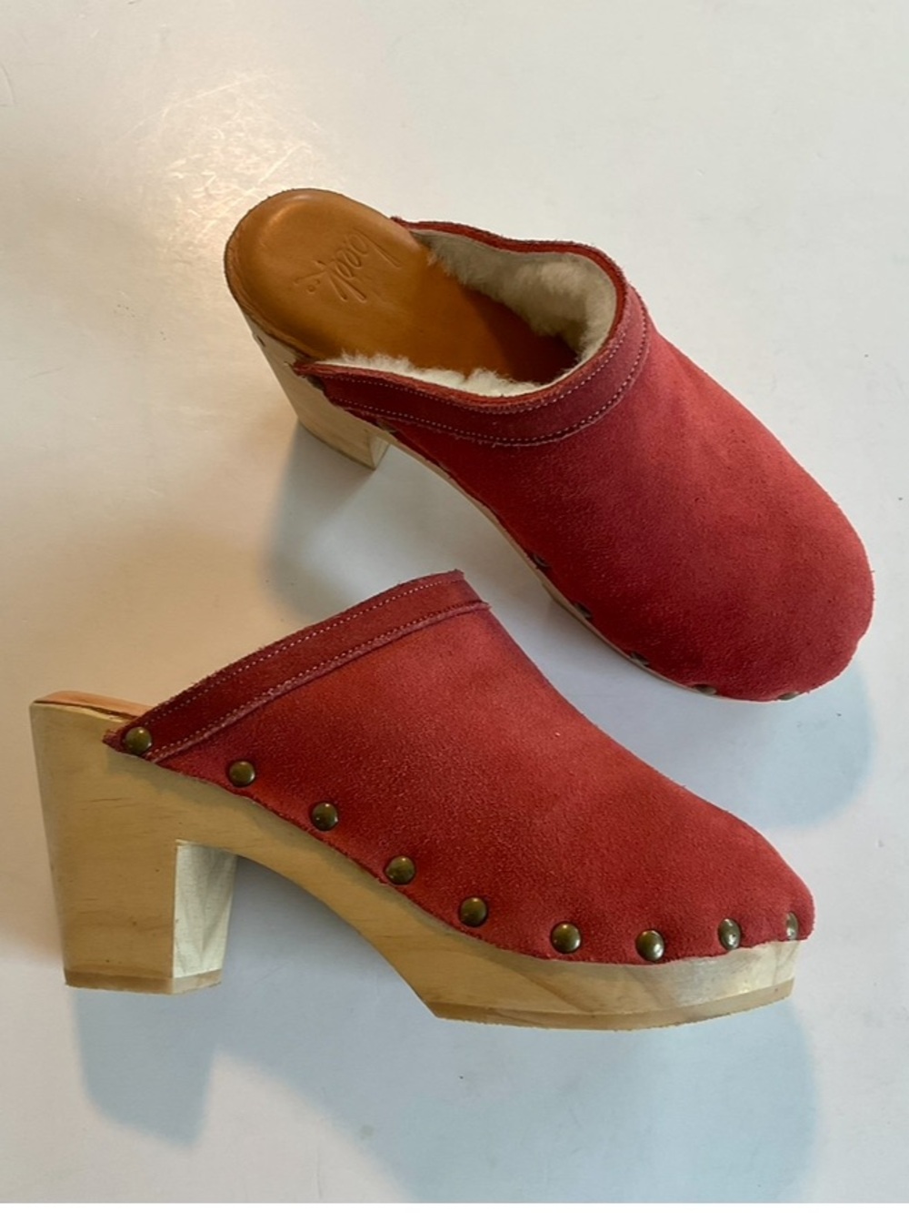 BEEK Woodpecker Shearling Clog Platform Suede Size 6 NEW